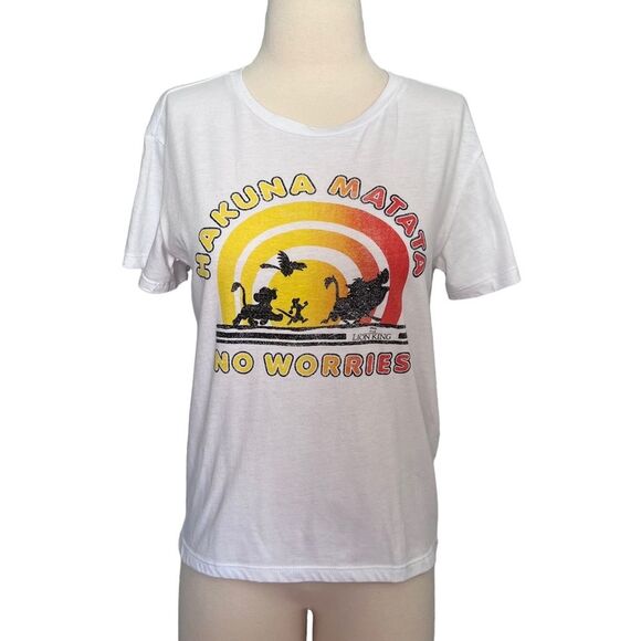 Disney Lion King Hakuna Matata Tag Less White Tee Size Small - Picture 1 of 8